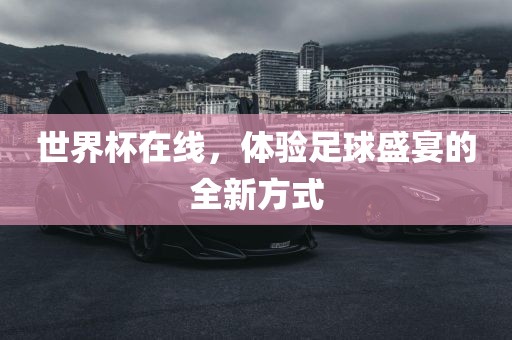 世界杯在线，体验足球盛宴的全新方式