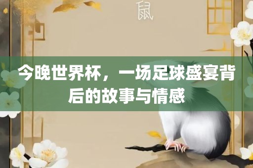 今晚世界杯，一场足球盛宴背后的故事与情感