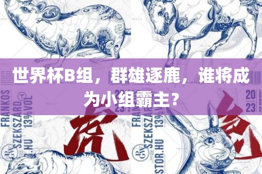 世界杯B组，群雄逐鹿，谁将成为小组霸主？