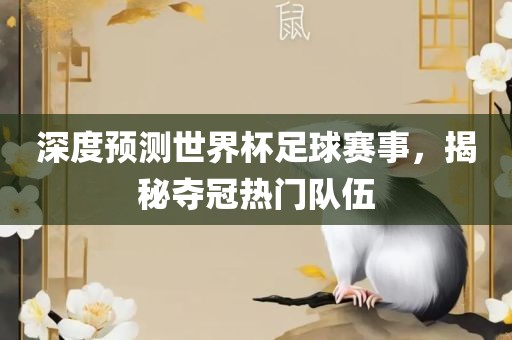 深度预测世界杯足球赛事，揭秘夺冠热门队伍常熟市高丰毛纺织品有限公司