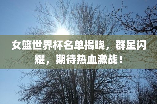 女篮世界杯名单揭晓，群星闪耀，期待热血激战！常熟市高丰毛纺织品有限公司