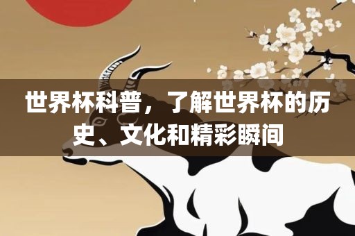 世界杯科普，了解世界杯的历史、文化和精彩瞬间