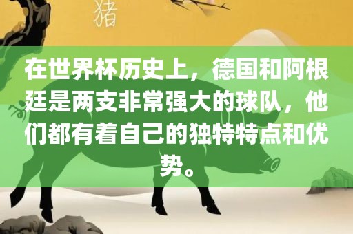 在世界杯历史上，德国和阿根廷是两支非常强大的球队，常熟市高丰毛纺织品有限公司他们都有着自己的独特特点和优势。