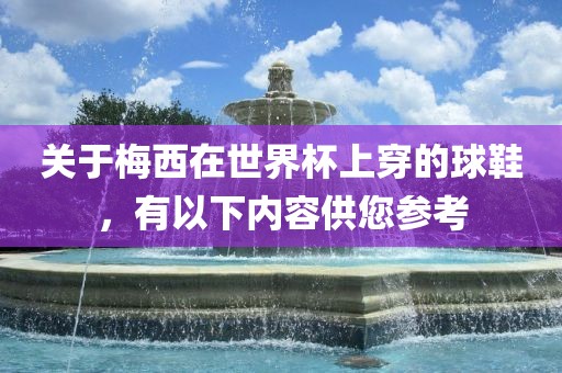 关于梅西在世界杯上穿的球鞋，有以下内容供您参考