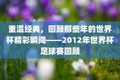 重温经典，回顾那些年的世界杯精彩瞬间——2012年世界杯足球赛回顾