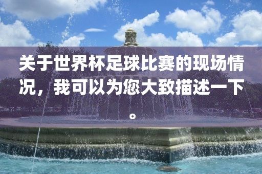 关于世界杯足球比赛的现场情况，我可以为您大致描述一下。常熟市高丰毛纺织品有限公司
