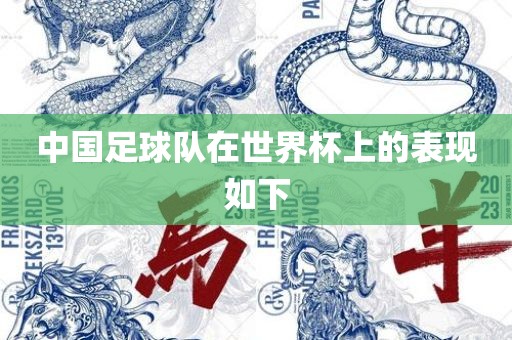中国足球队在世界杯上的表现如下