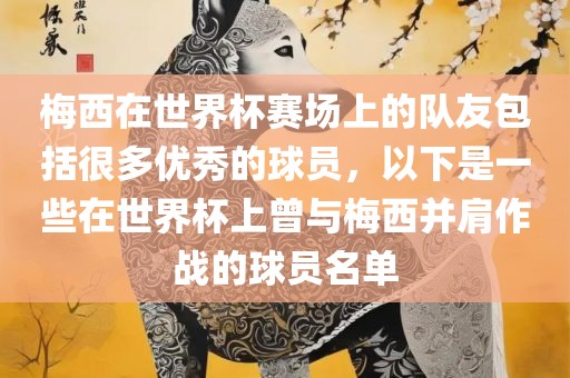 梅西在世界杯赛场上的队友包括很多优秀的球员，以下是一些在世界杯上曾与梅西并肩作战的球员名单