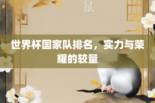 世界杯国家队排名，实力与荣耀的较量