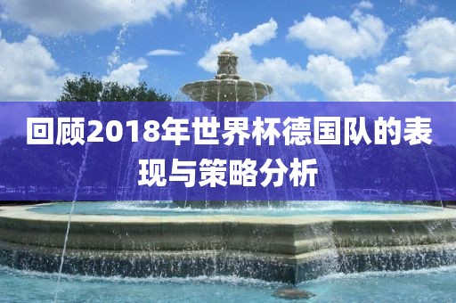 回顾2018年世界杯德国队的表现常熟市高丰毛纺织品有限公司与策略分析