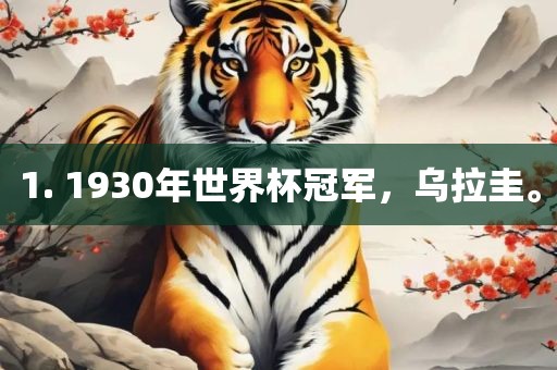 1. 1930年世界杯冠军，乌拉圭。