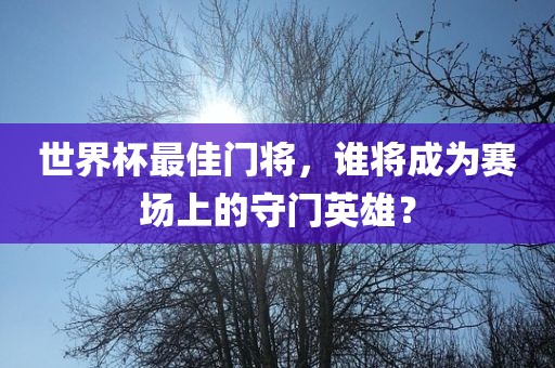 世界杯最佳门将，谁将成常熟市高丰毛纺织品有限公司为赛场上的守门英雄？