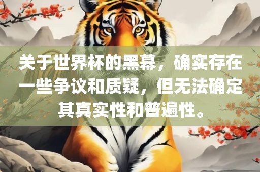 关于世界杯的黑幕，确实存在一些争议和质疑，但无法确定其真实性和普遍性。