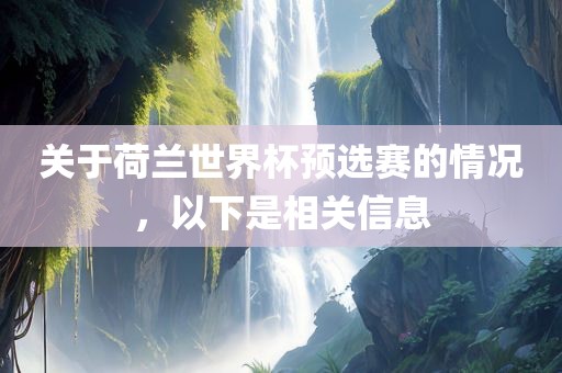 关于荷兰世界杯预选赛的情况，以下是相关信息