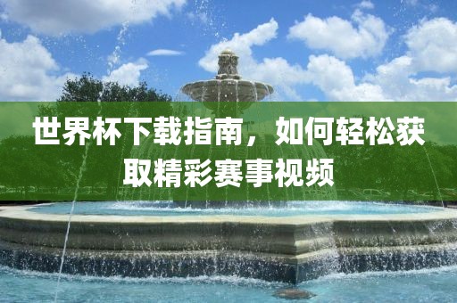 世界杯下载指南，如何轻松获取精彩赛事视频