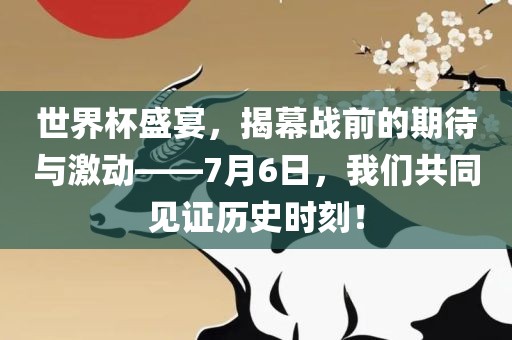 世界杯盛宴，常熟市高丰毛纺织品有限公司揭幕战前的期待与激动——7月6日，我们共同见证历史时刻！