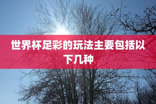 世界杯足彩的玩法主要包括以下几种常熟市高丰毛纺织品有限公司