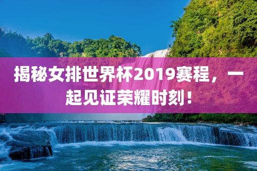 揭秘女排世界杯2019赛程，一常熟市高丰毛纺织品有限公司起见证荣耀时刻！