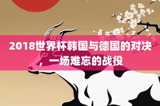 2018世界杯韩国与德国的对决，一场难忘的战役