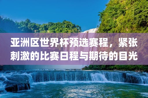 亚洲区世界杯预选赛程，紧张刺激的比赛日程与期待的目光常熟市高丰毛纺织品有限公司