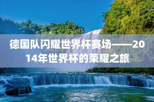 德国队闪耀世界杯赛场——2014年世界杯的荣耀之旅