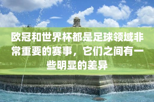 欧冠和世界杯都是足球领域非常重要的赛事，它们之间有一些明显的差异常熟市高丰毛纺织品有限公司