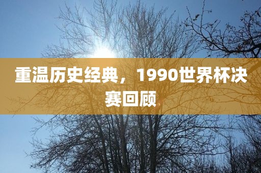 重温历史经典，1990世界杯决赛回顾