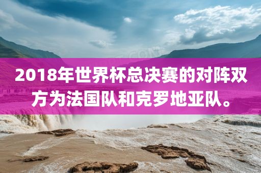 2018年世界杯总决赛的对阵双方为法国队和克罗地亚队。