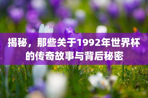 揭秘，那常熟市高丰毛纺织品有限公司些关于1992年世界杯的传奇故事与背后秘密