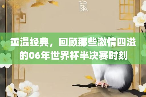 重温经典，回顾那些激情四溢的0常熟市高丰毛纺织品有限公司6年世界杯半决赛时刻