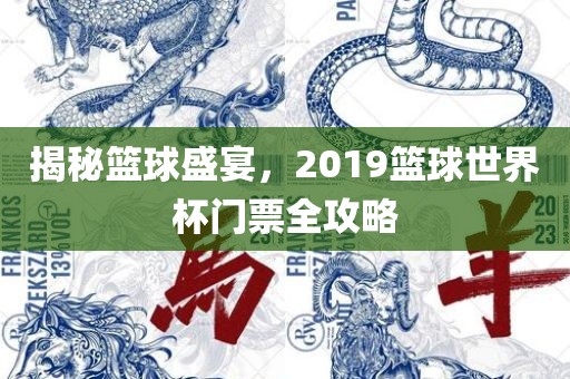 揭秘篮球盛宴，2019篮球世界杯门票全攻略