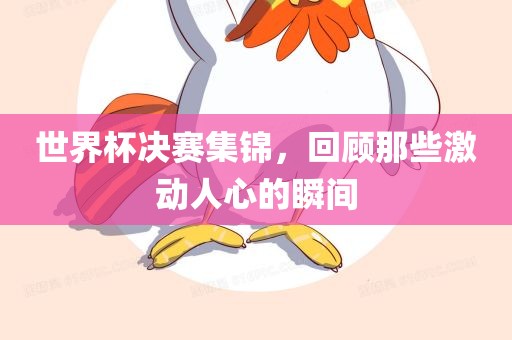 世界杯决赛集锦，回顾那些激动人心的瞬间