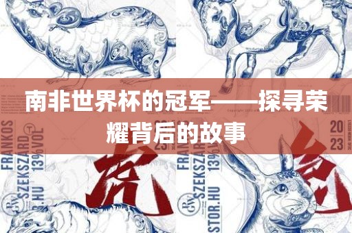 南非世界杯的冠军——探寻荣耀背后的故事