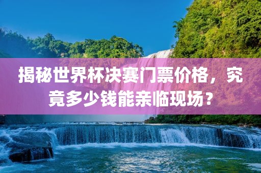 揭秘世界杯决赛门票价格，究竟多少钱能亲临现场？常熟市高丰毛纺织品有限公司