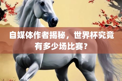 自媒体作者揭秘，世界杯究竟有多少场比赛？