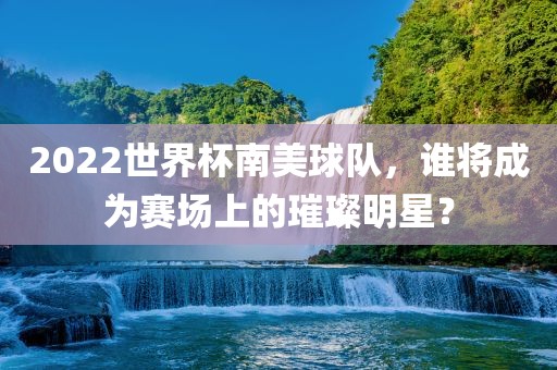 2022世界杯南美球队，谁将成为赛场上的璀璨明星？