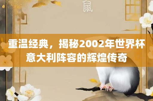 重温经典，揭秘2002年世界杯意大利阵容的辉煌传奇