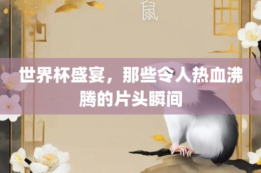 世界杯盛宴，那些令人热血沸腾的片头瞬间