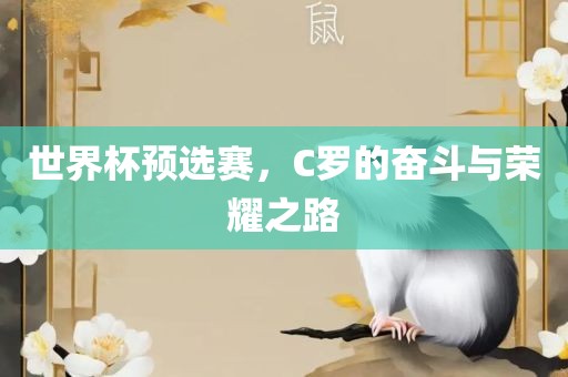 世界杯预选赛，C罗的奋斗与荣耀之路