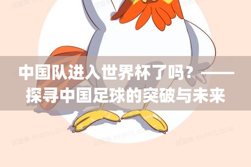 中国队进入世界杯了吗？——探寻中国足球的突破与未来常熟市高丰毛纺织品有限公司
