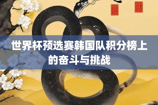 世界杯预选赛韩国队积分榜上的奋斗与挑战