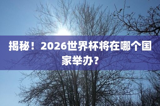 揭秘！2026世界杯将在哪个国家举办？