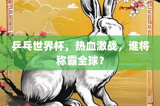 乒乓世界杯，热血激战，谁将称霸全球？